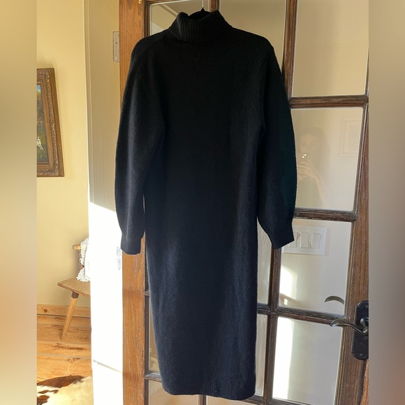 & Other Stories Black Wool Knit Sweater Midi Dress - Picture 3 of 8